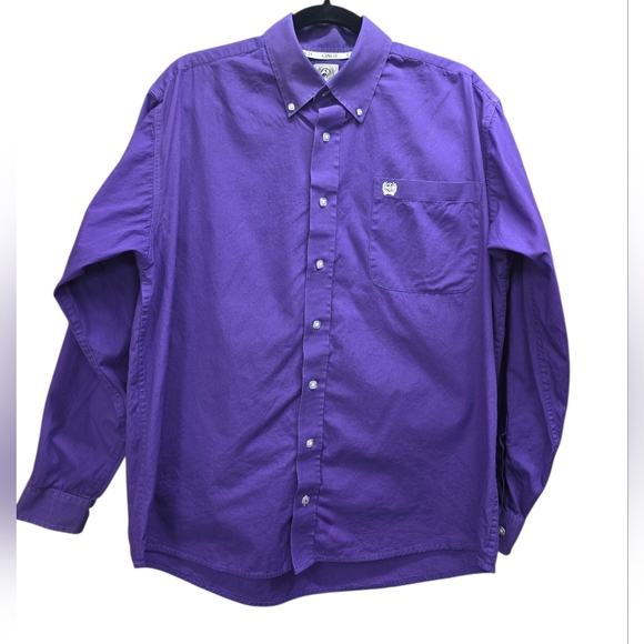 Cinch Other - Cinch Men's Bold Purple Western Button Down Shirt 100% Cotton SZ S‎ Casual Rodeo